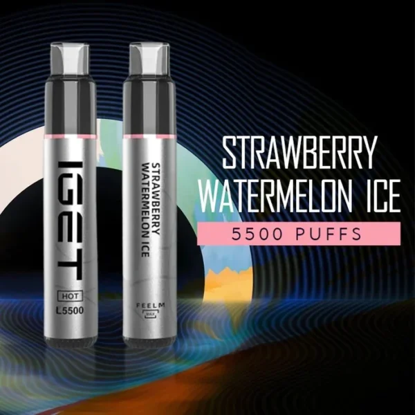 IGET HOT STRAWBERRY WATERMELON ICE – 5500 PUFFS