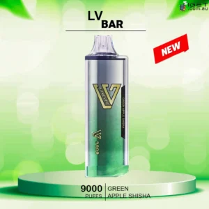 LV BAR – GREEN APPLE SHISHA – 9000 PUFFS